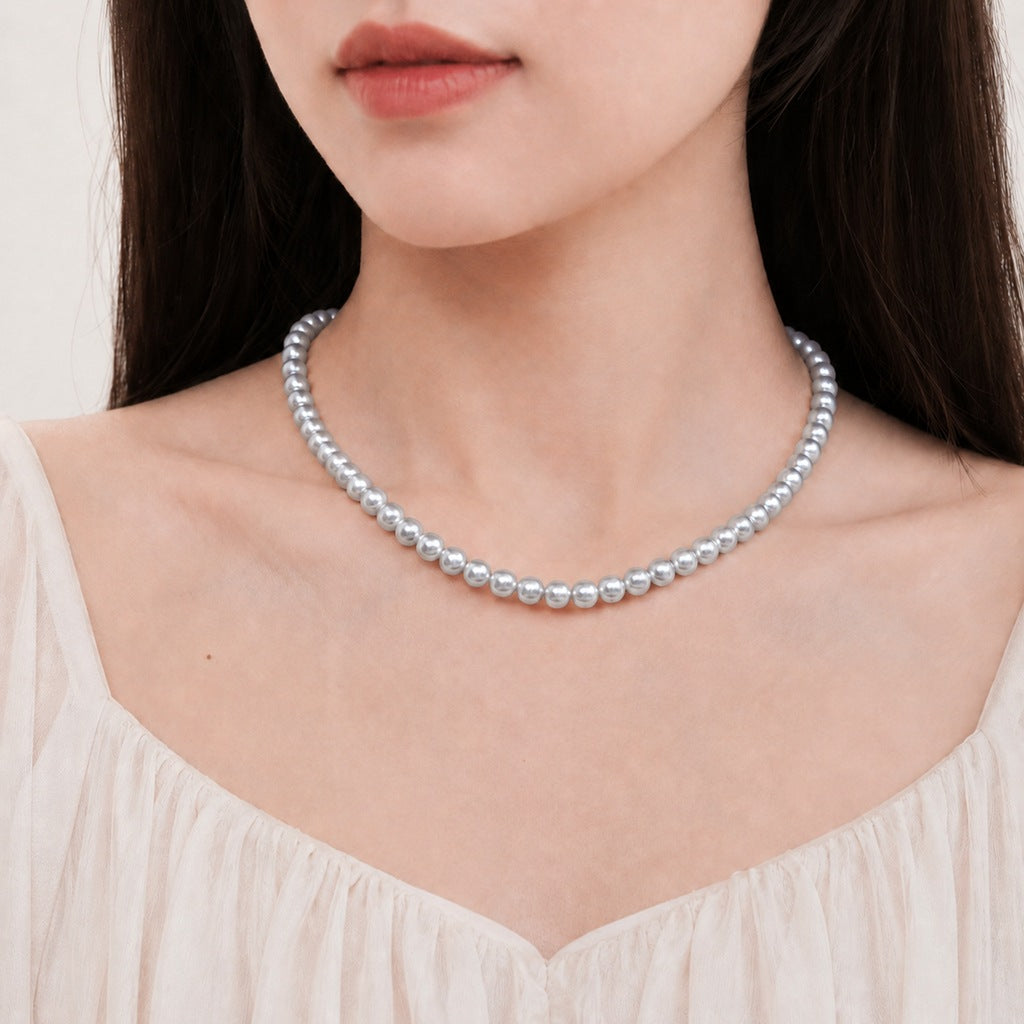 Wholesale Stylish White Faux Pearl Necklace For Women Elegant Cheongsam Collarbone Chain Gift Jewelry Accessory