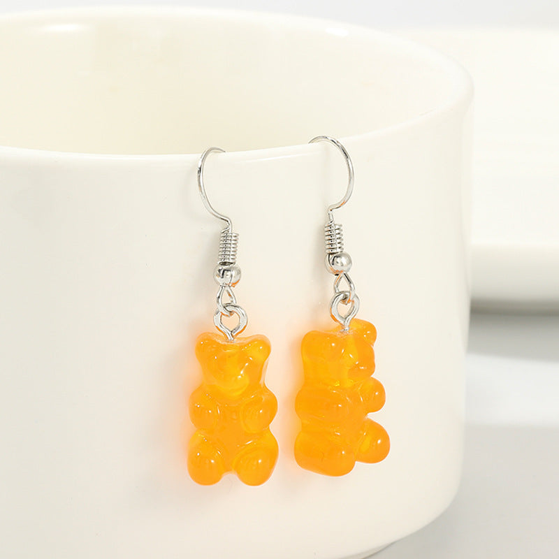 Wholesale Jelly Color Resin Bear Earrings Cute Earrings ACC-ES-YuChan003