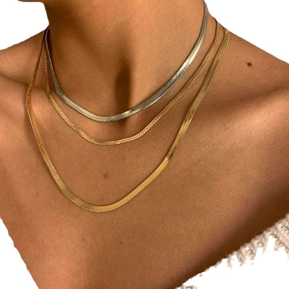 Wholesale Snake bone thick multi-layered necklace