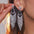 Wholesale Independence Day Exaggerated Long Tassel Love Earrings