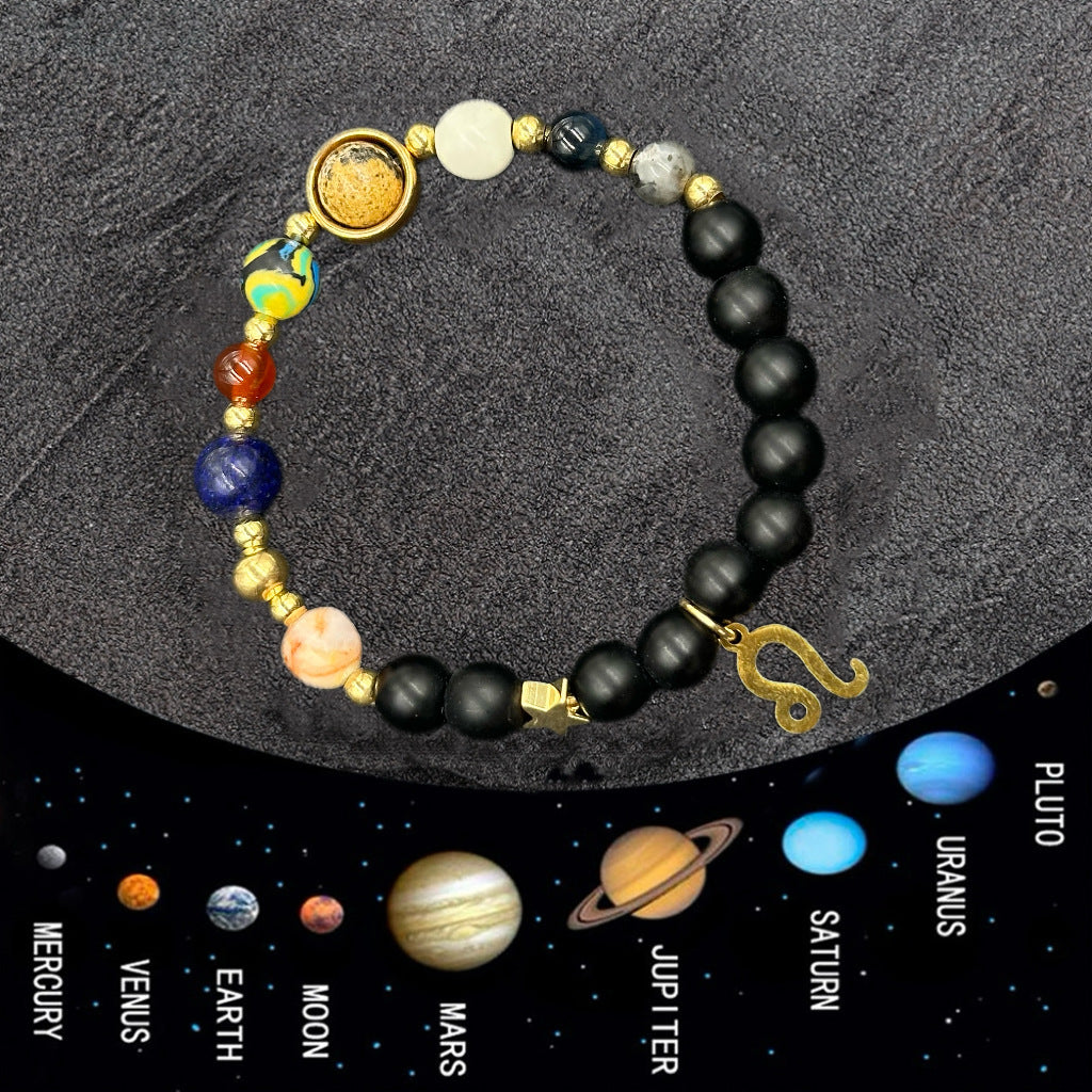Wholesale Natural stone 12 zodiac sign beaded bracelet