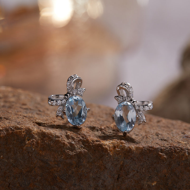 Wholesale light luxury bow S925 sterling silver plated 18K necklace