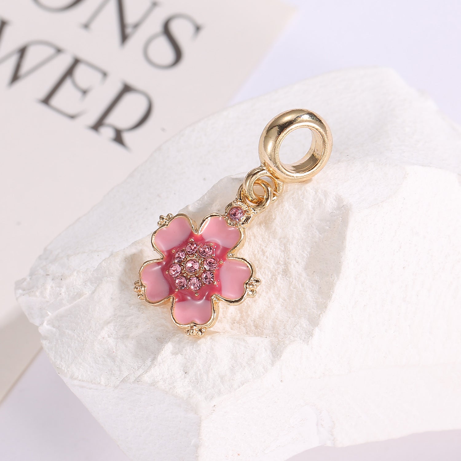 Wholesale 5PCS DIY Cherry Blossom Charms