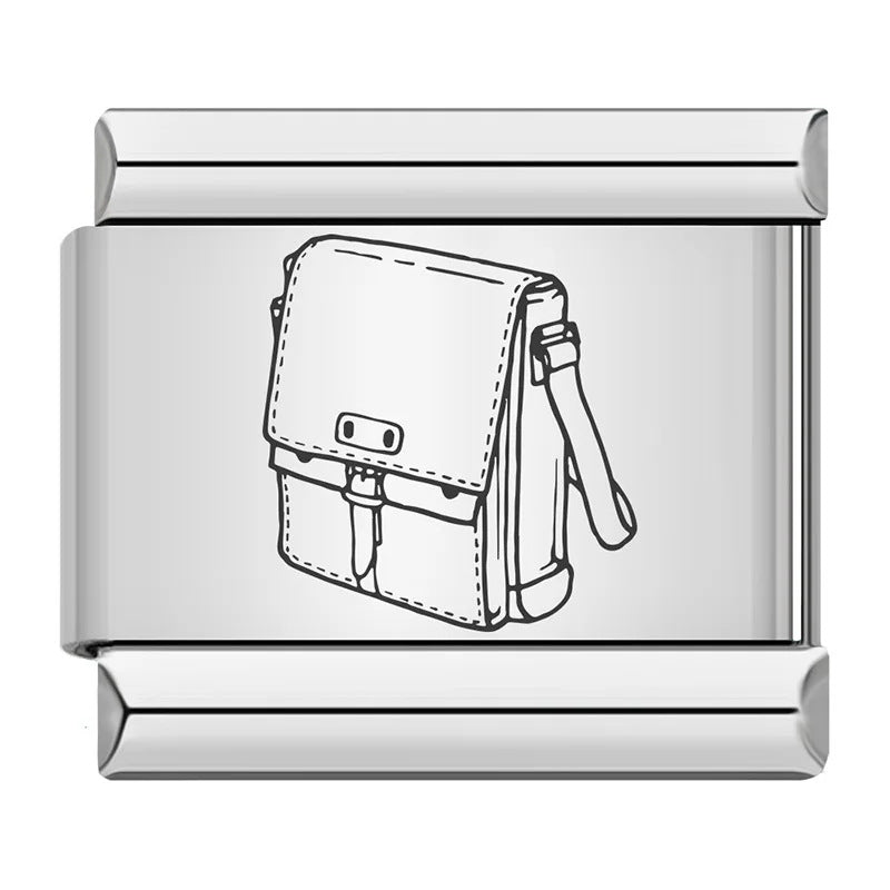 Wholesale Italian Charm Bracelet 9mm DIY hat and backpack pattern  Creative Stainless Steel Composable Bracelet