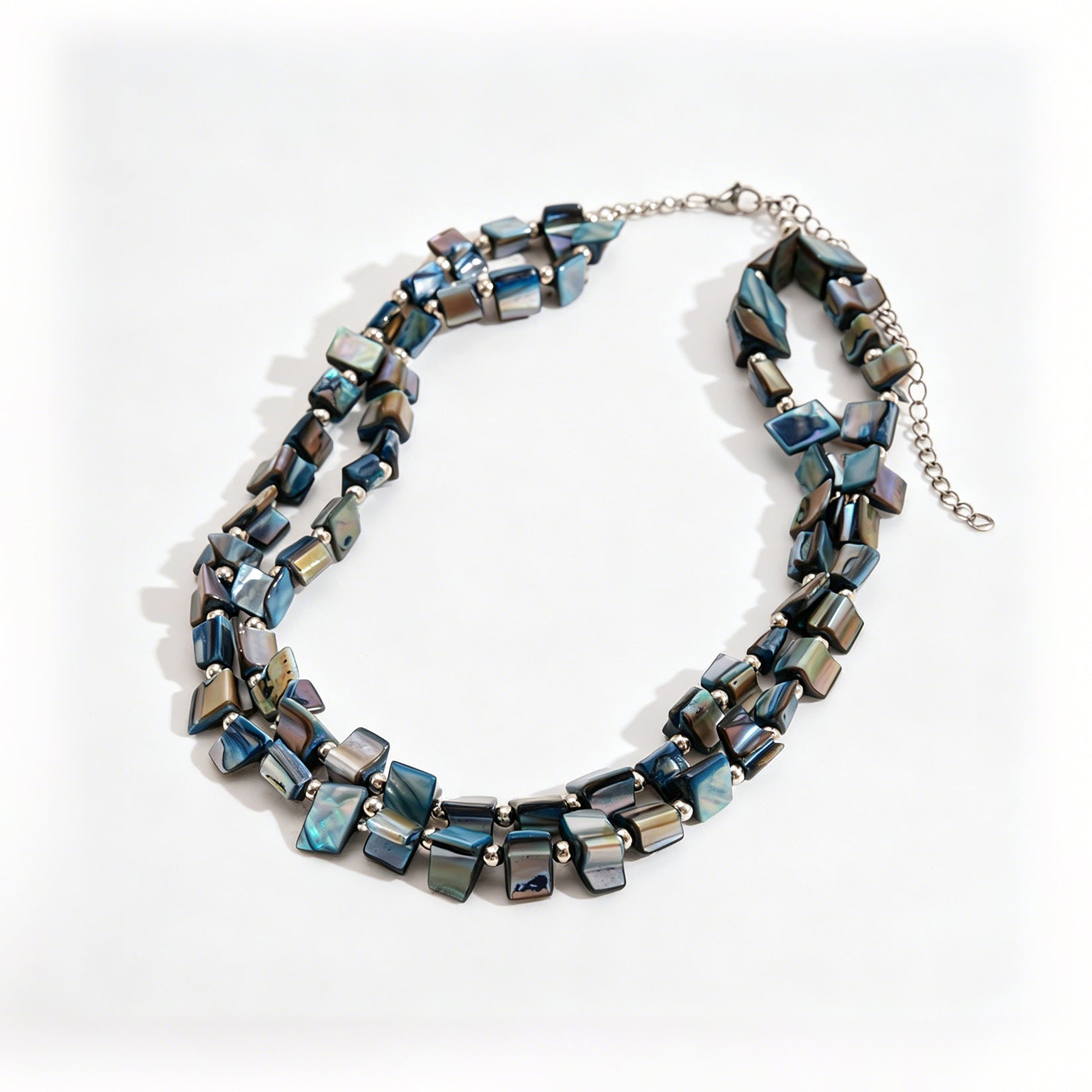 Wholesale Resin Imitation Shell Double-Layer Clavicle Chain - Light Luxury Irregular Bead Design Fashion Jewelry Accessory for Resale