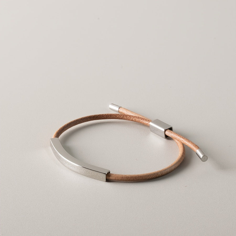 Bracciale regolabile in pelle Nappa in acciaio inossidabile all'ingrosso