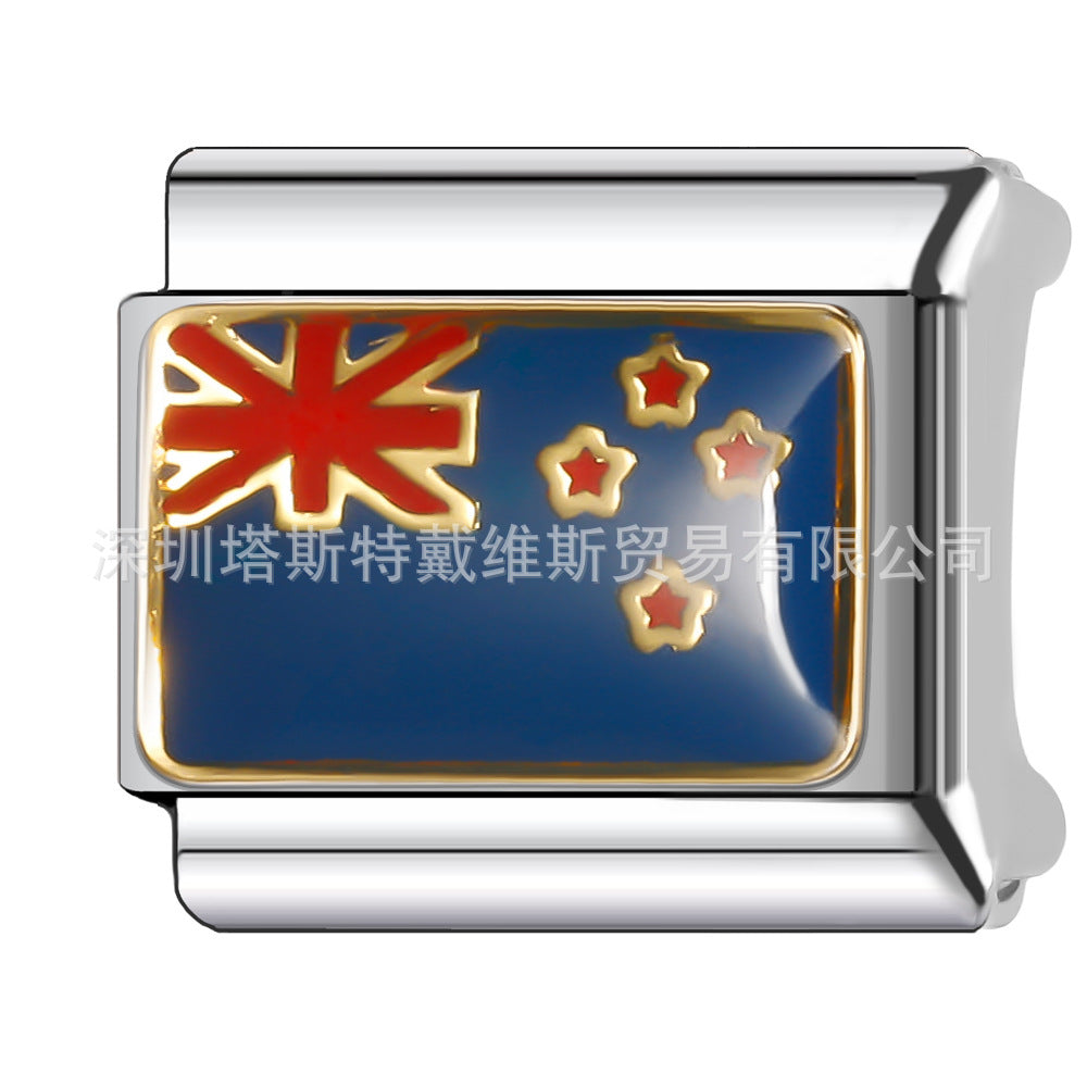 Wholesale 9mm Italian Charm Starter Bracelets DIY square Single Section Creative Stainless Steel Composable Bracelet