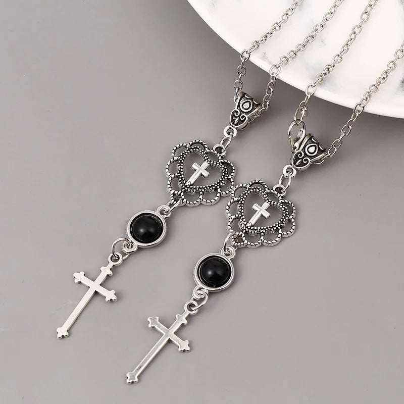 Wholesale Easter Goth Theme Love Heart Dark Necklaces Long Necklaces ACC-NE-MLR008