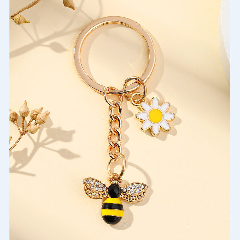 Wholesale Creative Cute Diamond Daisy Metal Keychain ACC-KC-RongR046