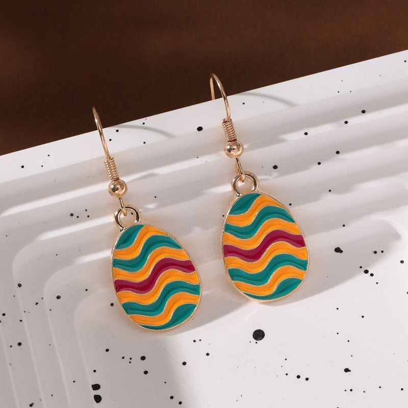 Wholesale  Easter egg ear hook cartoon cute colorful  earrings