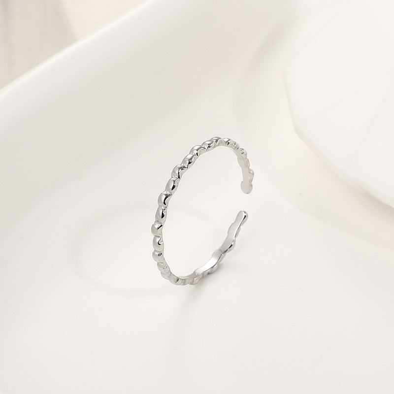 Wholesale  diamond opening titanium steel ring