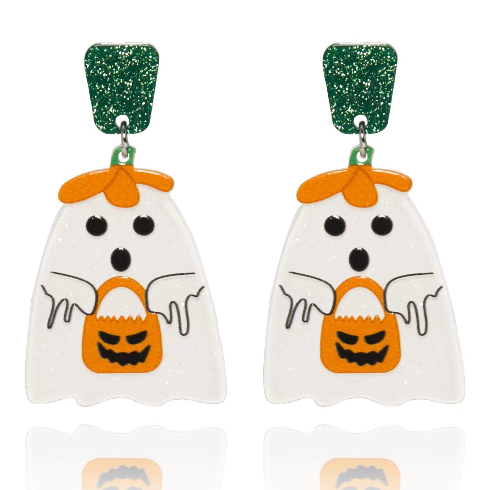 Wholesale  Halloween Funny Pumpkin Ghost Spider Cat Skull Exaggerated Earrings