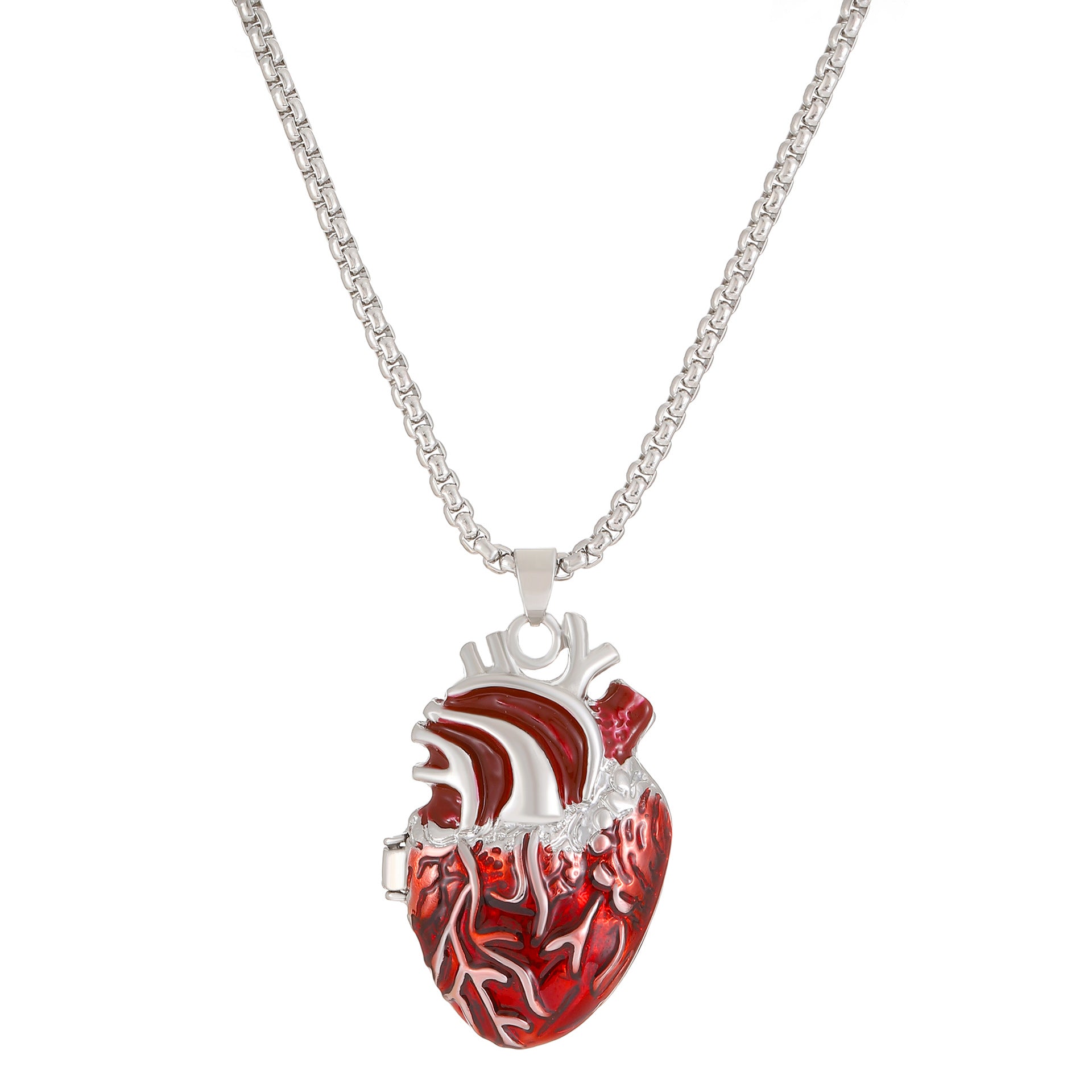 Wholesale Retro Design Openable Heart Locket Pendant Necklace Alloy Jewelry Accessory