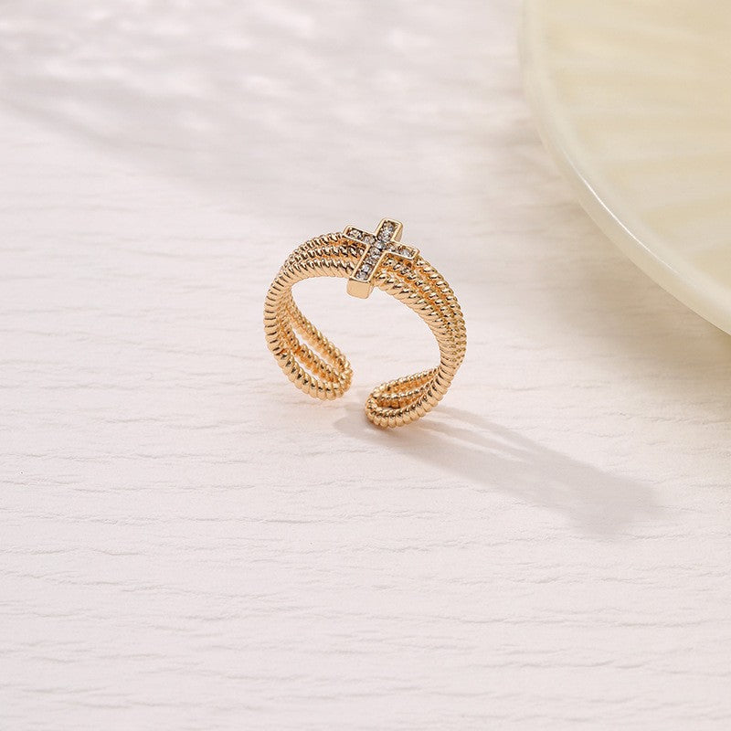 Wholesale Sun and Moon Stacking Rings Diamond Sun and Moon Couple Rings ACC-RS-YunJin002