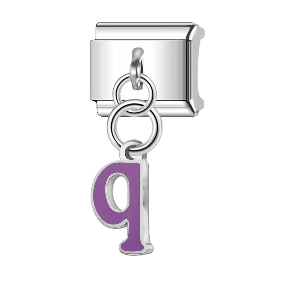 Wholesale Italian Charm Bracelet 9mm DIY Splicing English Letter Name Pendant Stainless Steel Composable Bracelet