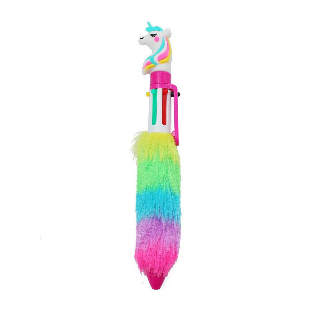 Wholesale Unicorn Plush Press Rainbow Color Neutral Pen