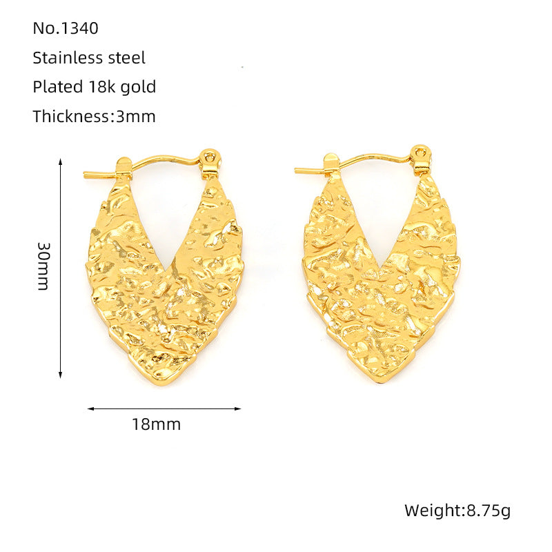 Wholesale Geometric Hollow Earrings Heart Earrings 18K Stainless Steel Earrings ACC-ES-ZhongYao003