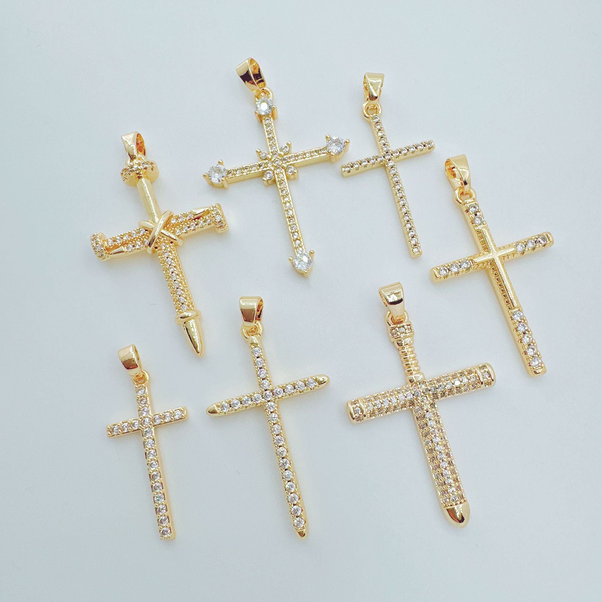 Wholesale Copper Gold Plated Cross Pendant Necklace