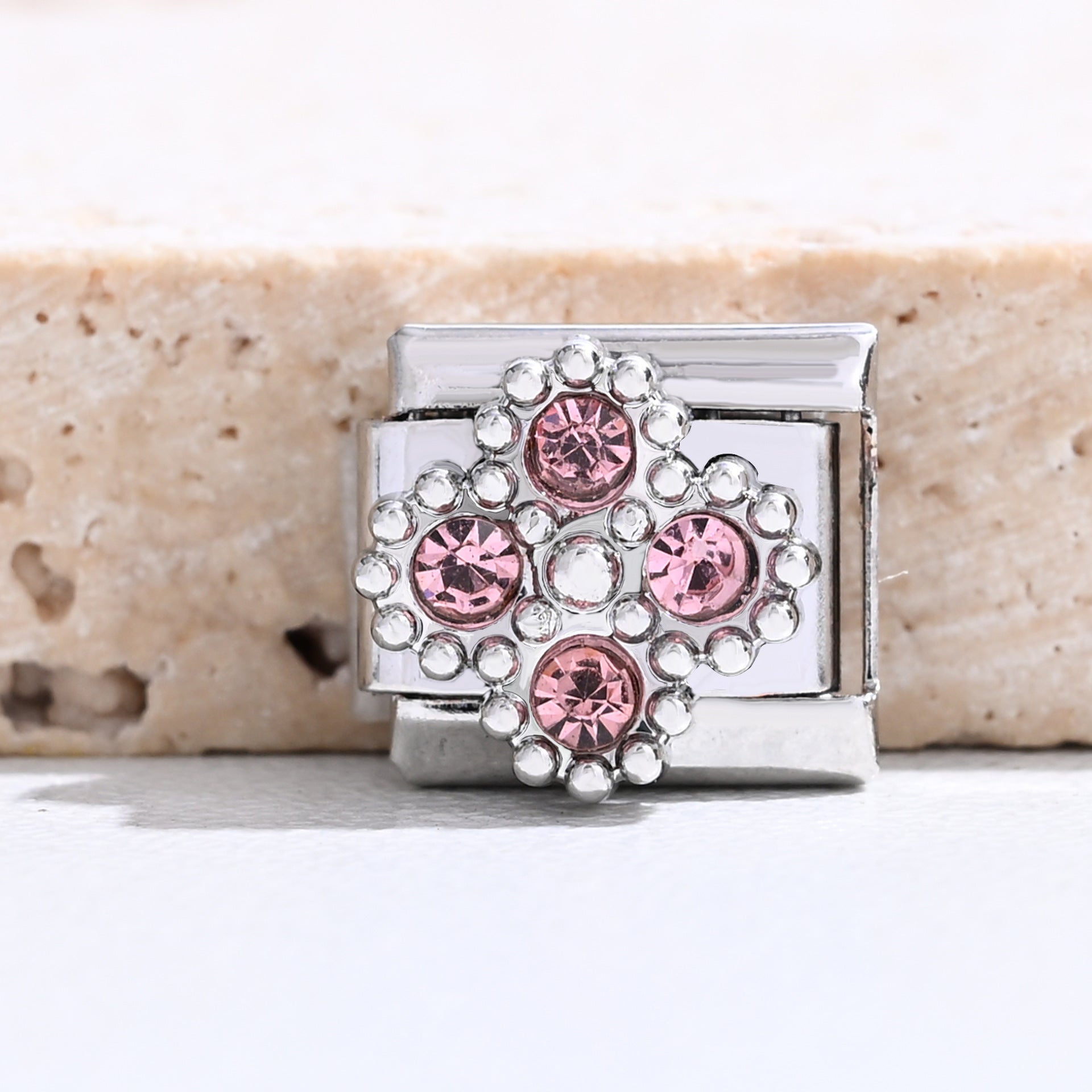 Wholesale 9mm Italian Charm Starter Bracelets DIY Flower Series Stainless Steel Composable Bracelet