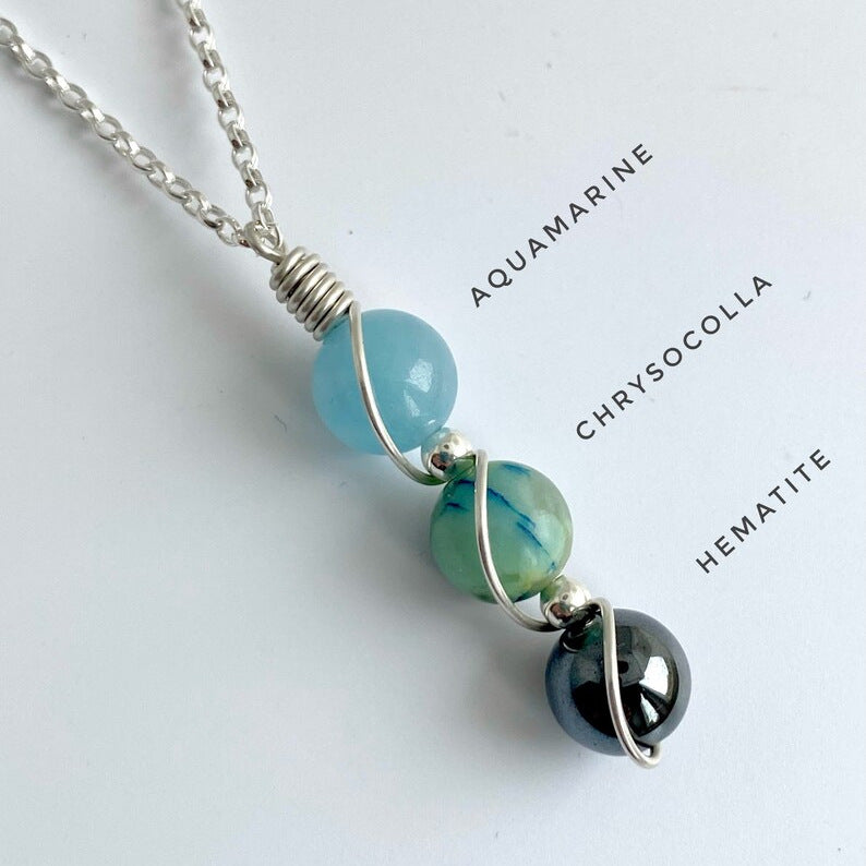 Wholesale Natural Crystal Silver Wire Wrapped Constellation Necklace ACC-NE-RongGuan016