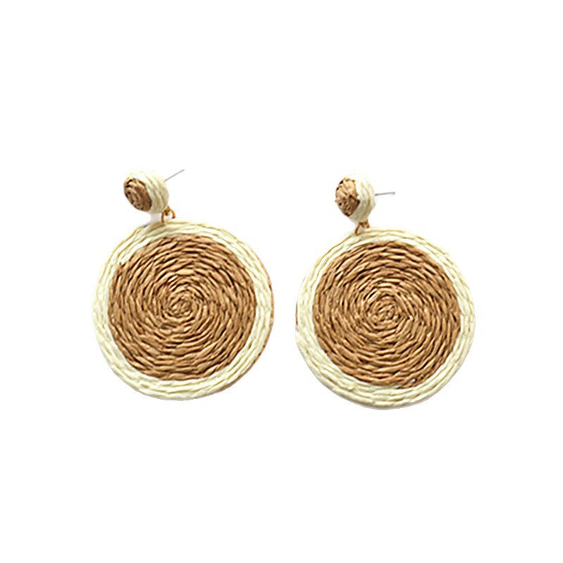Wholesale Bohemian hand-woven earrings,  beach vacation style earrings