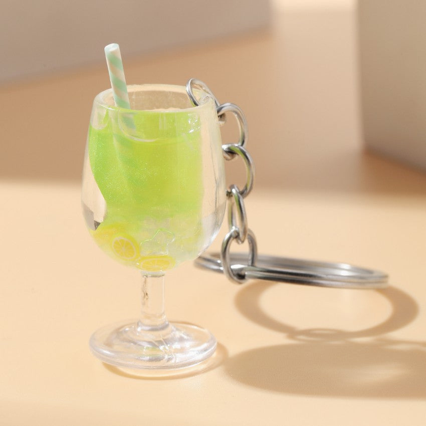 Wholesale Luminous Fruit Lemon Slice Goblet Plastic Keychain ACC-KC-RongR058