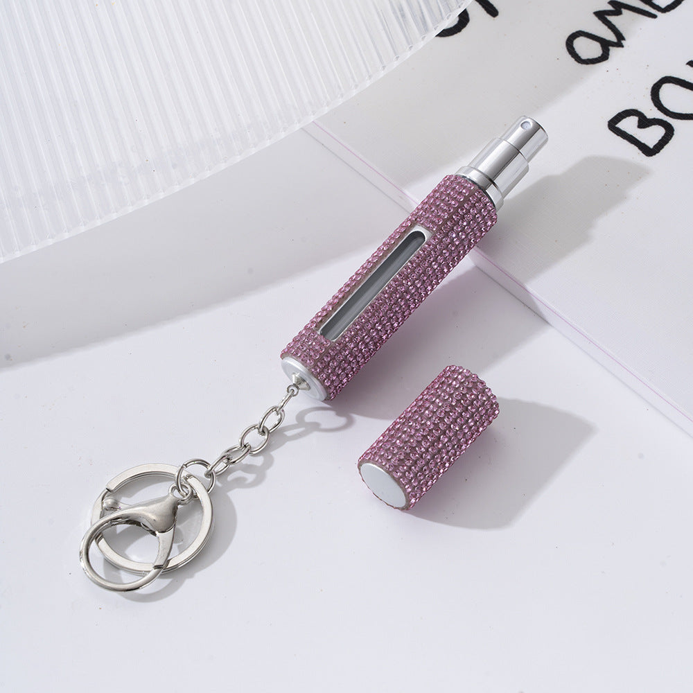 Wholesale  Diamond-encrusted Creative  Perfume Bottling Keychain