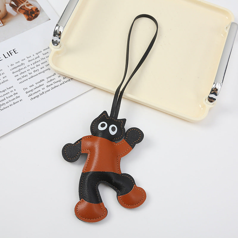Wholesale Happy Dressing Doll PU Leather Keychain