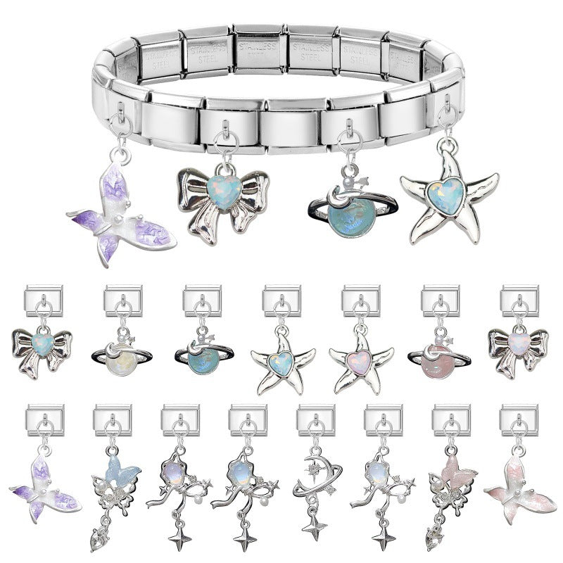 Wholesale 9mm Italian Charm Starter Bracelets DIY Pendant Style Stainless Steel Composable Bracelet