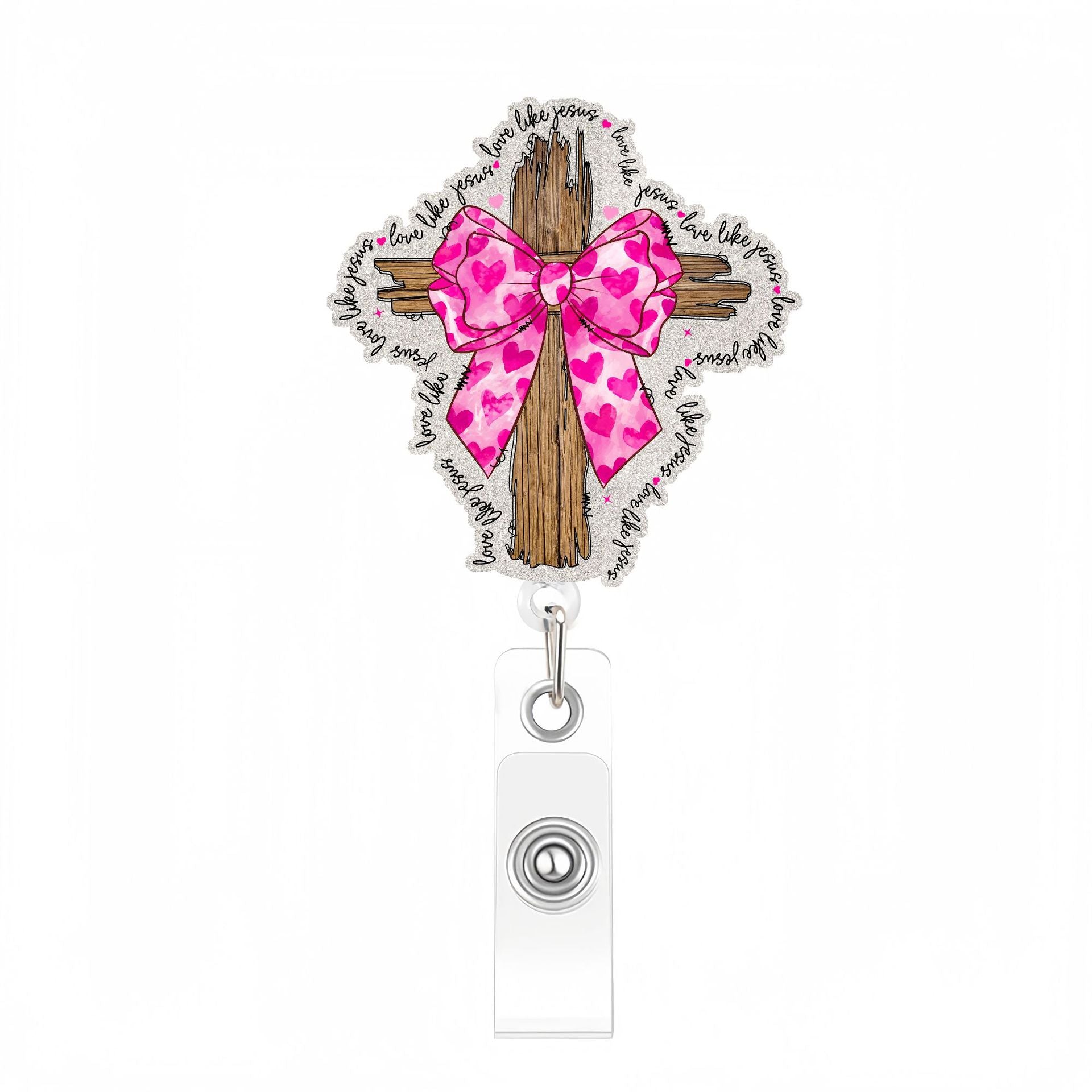 Wholesale  creative quote pink bow Badge Reels