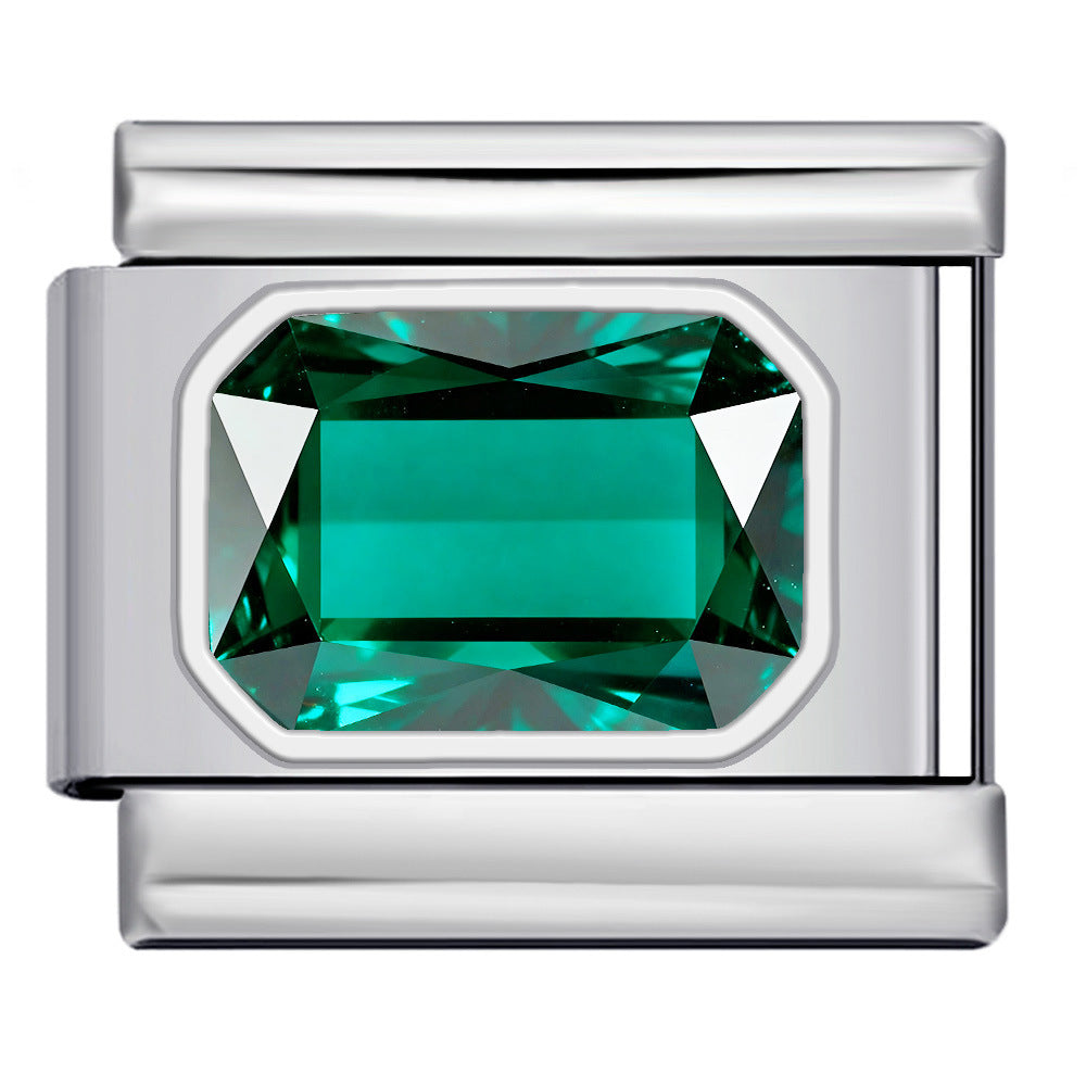 Wholesale 9mm Italian Charm Starter Bracelets DIY square Single Section Creative Stainless Steel Composable Bracelet