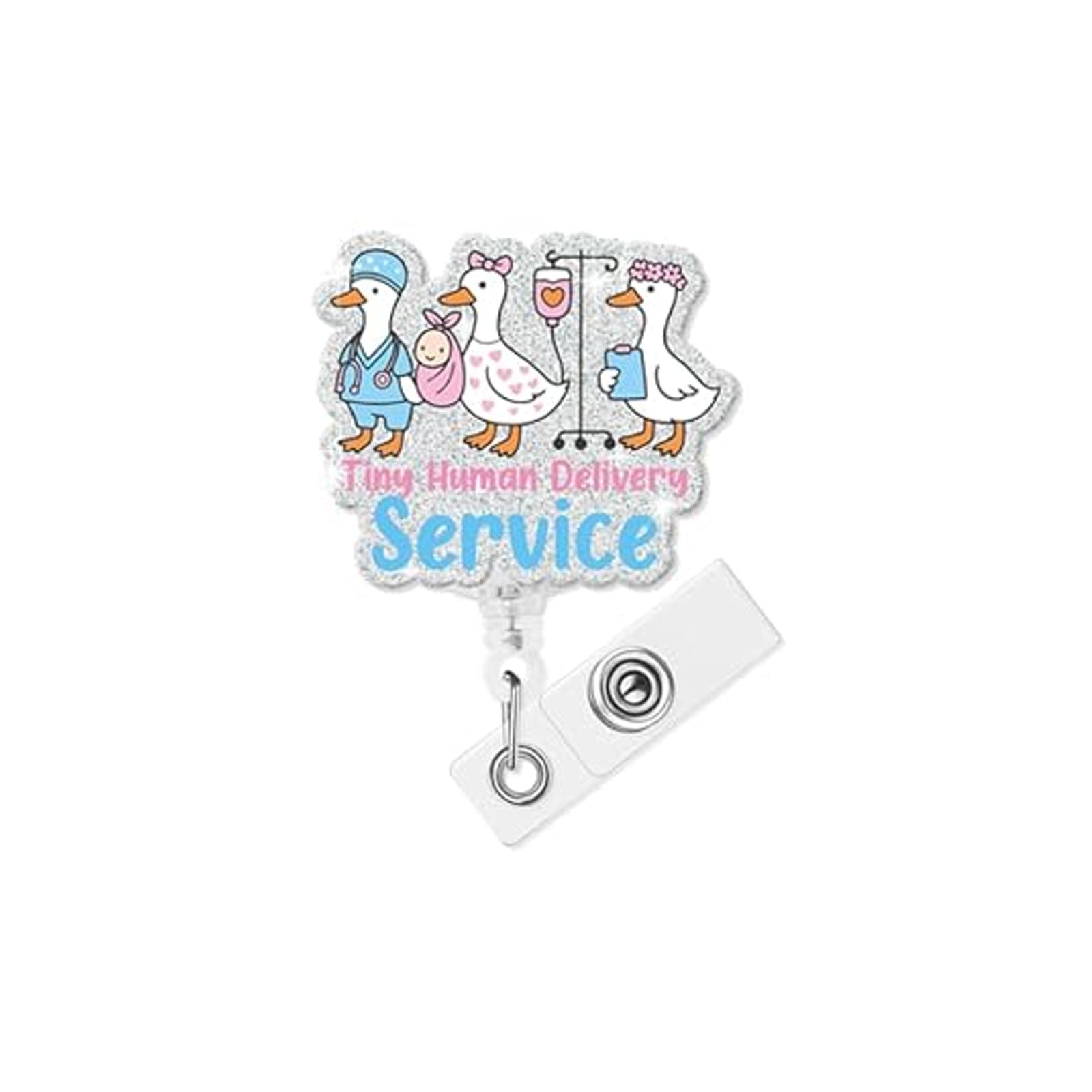 Wholesale Acrylic Retractable Badge Reel Baby Pattern for Nurse ID Card Holder Cute Gift