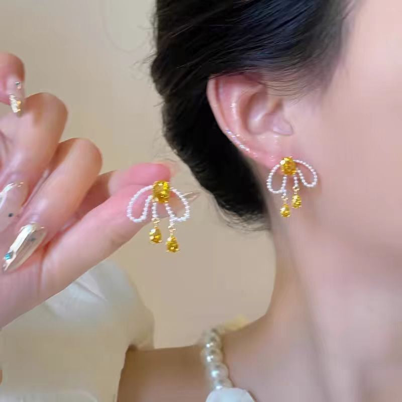 Wholesale Alloy Electroplated Hollow Zircon Stud Earrings Geometric Design Party Jewelry Gift for Women