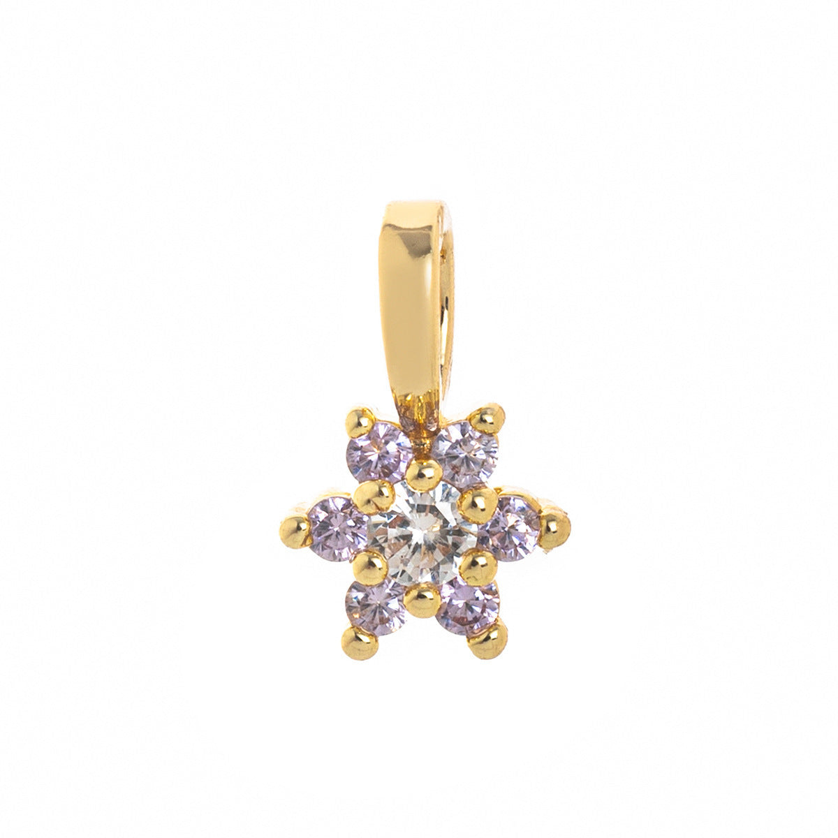 Wholesale Flower-shaped colored zircon pendant