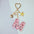 Wholesale Diamond English letter keychain heart bow shiny pendant