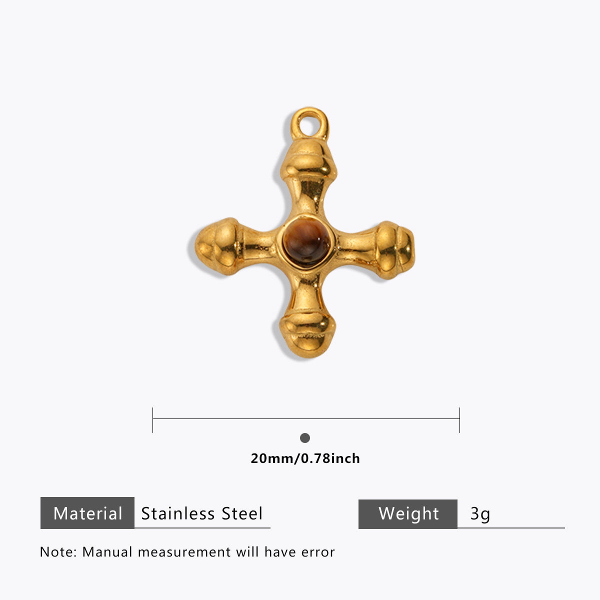 Wholesale Stainless Steel Maillard Tiger Eye Pendant