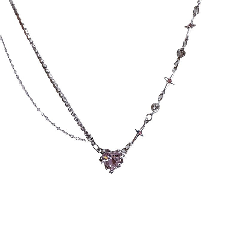 Wholesale  Luxury  Black Zircon Love Necklace