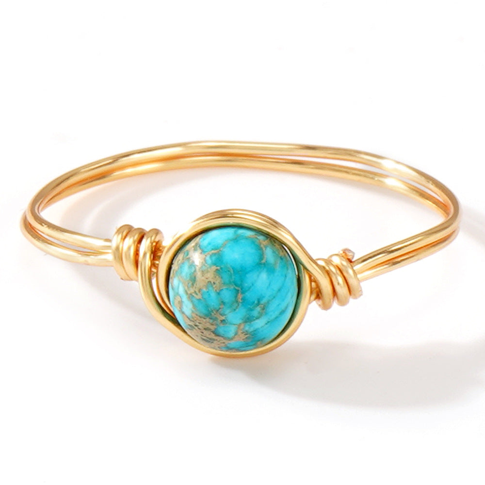 Wholesale Natural Stone Ring Light Luxury Elegant Niche Design Jewelry Accessory Gift
