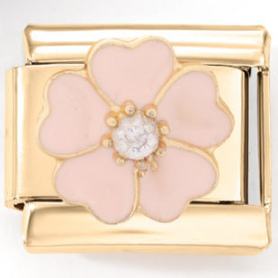 Wholesale Italian Charm Bracelet 9mm DIY Splicing Diamond Gold Stainless Steel Composable Bracelet