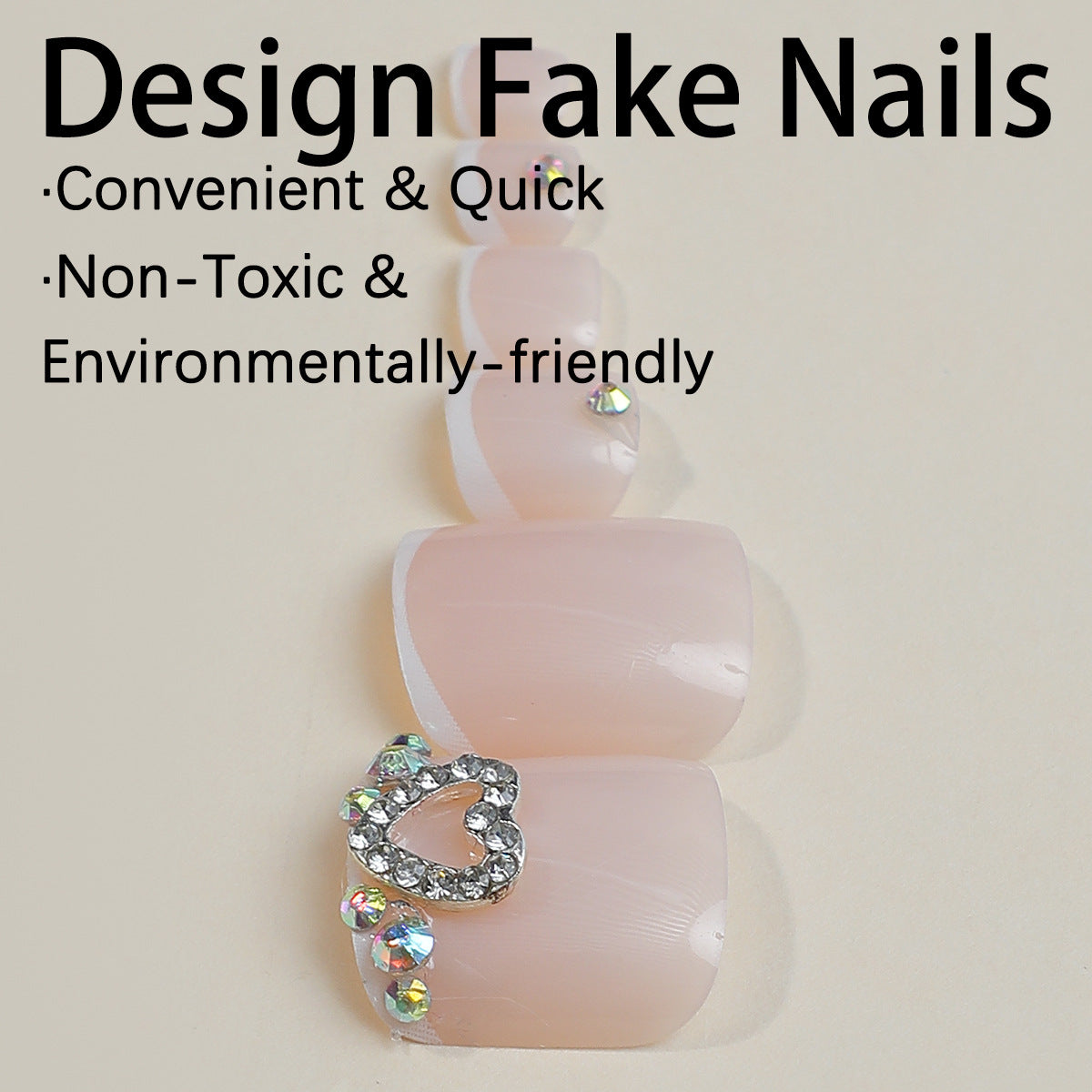 Wholesale 24pcs/box Glitter Nail Stickers Dot Diamond Wearable Nails Press-on Nail Set ACC-NS-HaoYi028