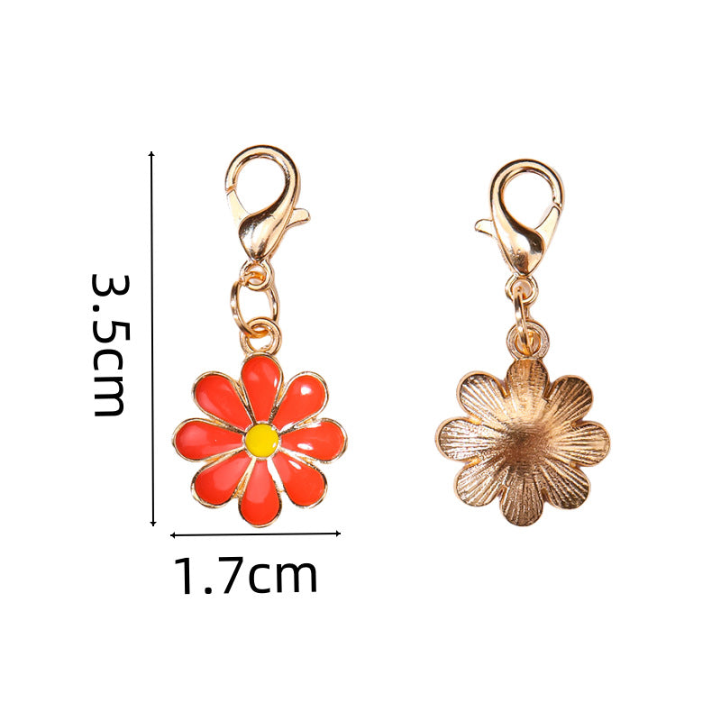 Wholesale 10pcs/pack Alloy Oil Drop  Flower Pendant DIY Universal Buckle Pendant Necklace Earrings Keychain Shoe Bag Jewelry Pendant