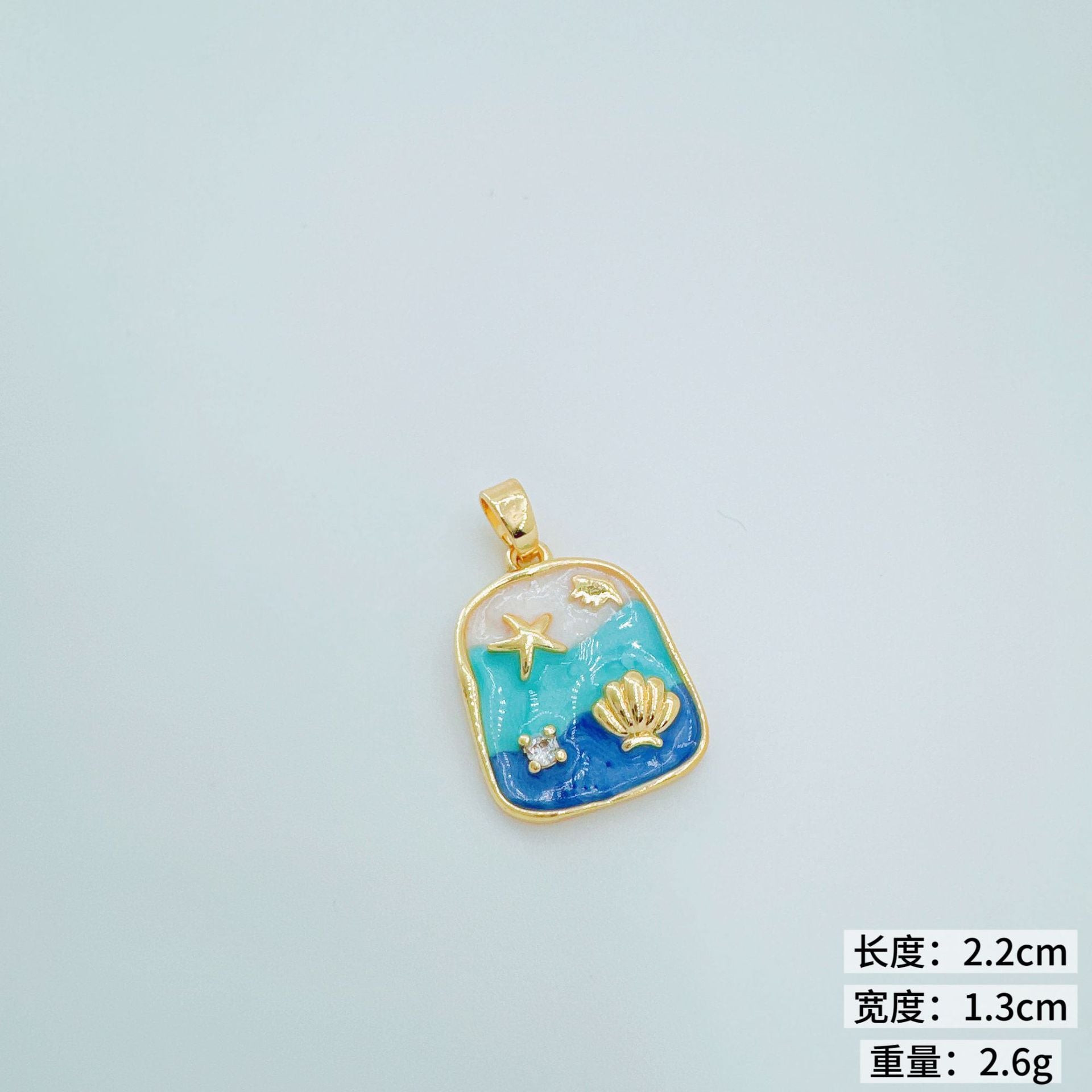 Wholesale Dreamy Blue Ocean Enamel Pendant Necklace Starfish Pearl Shell Design Fashion Jewelry Accessory Gift Resale