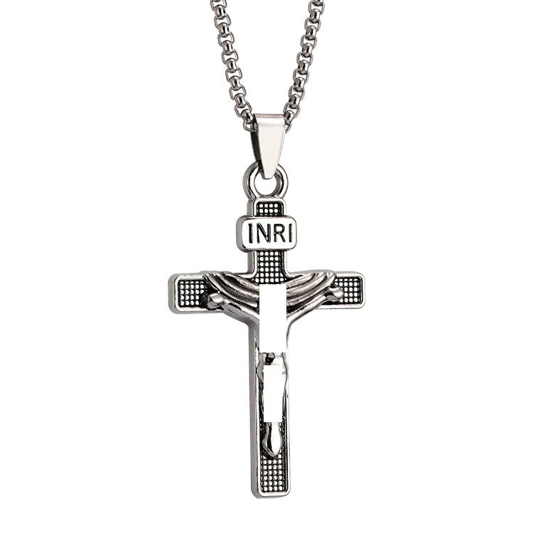 Wholesale Titanium Steel  Cross Necklace  Hip-Hop All-Match Pendant Necklaces