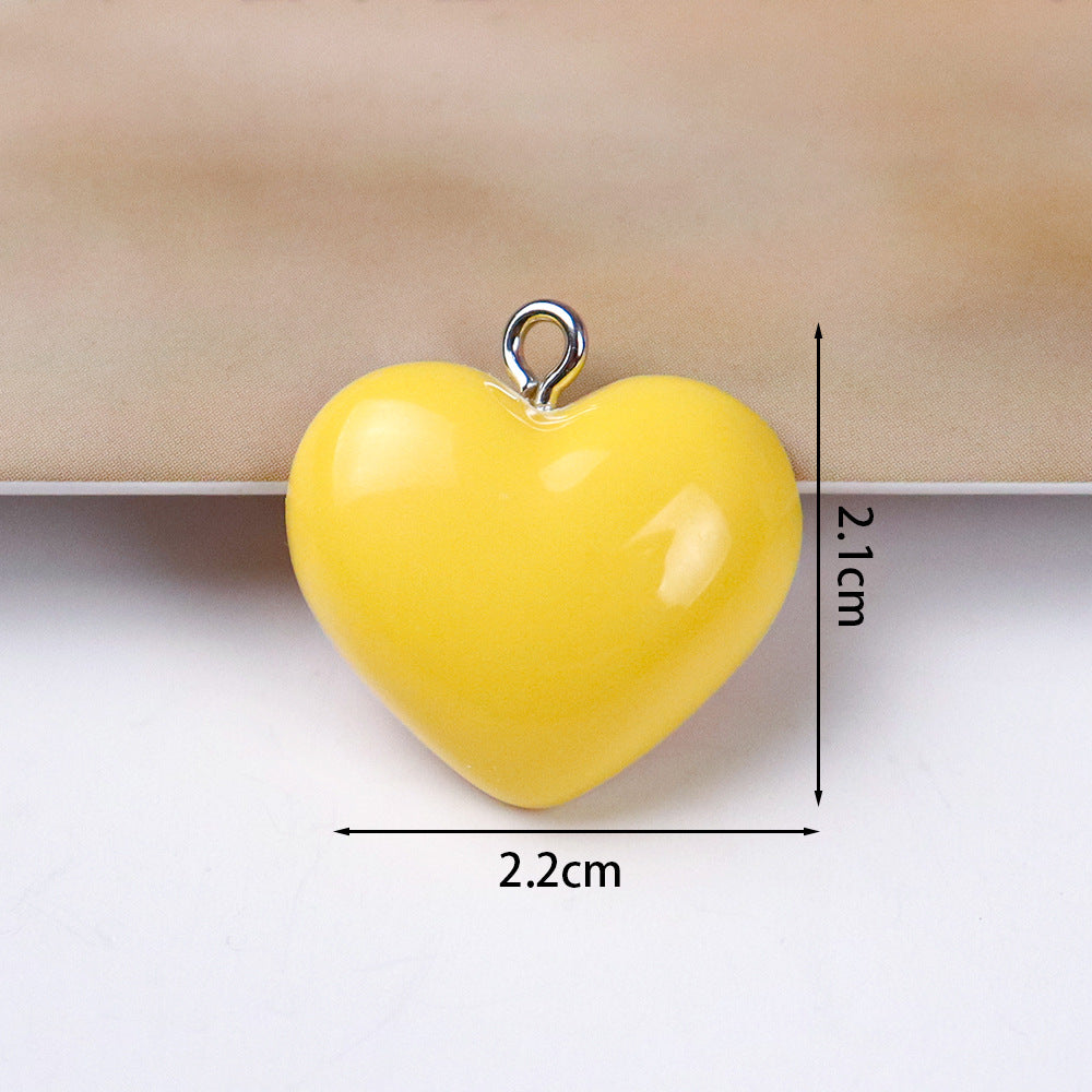 Wholesale 10pcs/ pack 22mm Love Pendant Candy Color Necklace Bracelet Earrings Jewelry Accessories DIY Keychain Mobile Phone Pendant Pendant