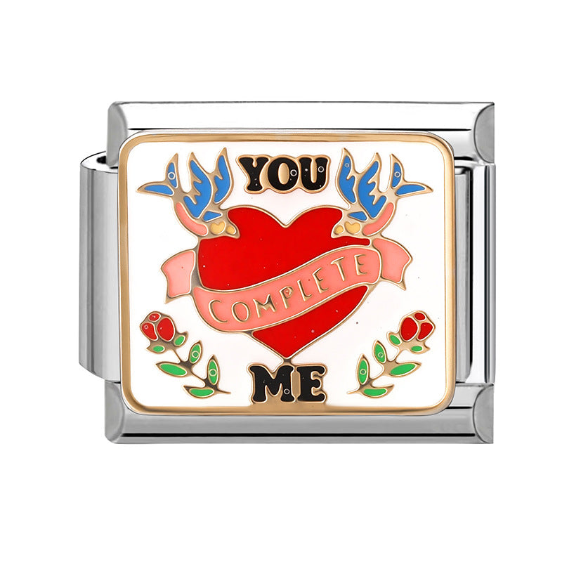 Wholesale 9mm Italian Charm Starter Bracelets DIY Butterfly Heart Stainless Steel Composable Bracelet