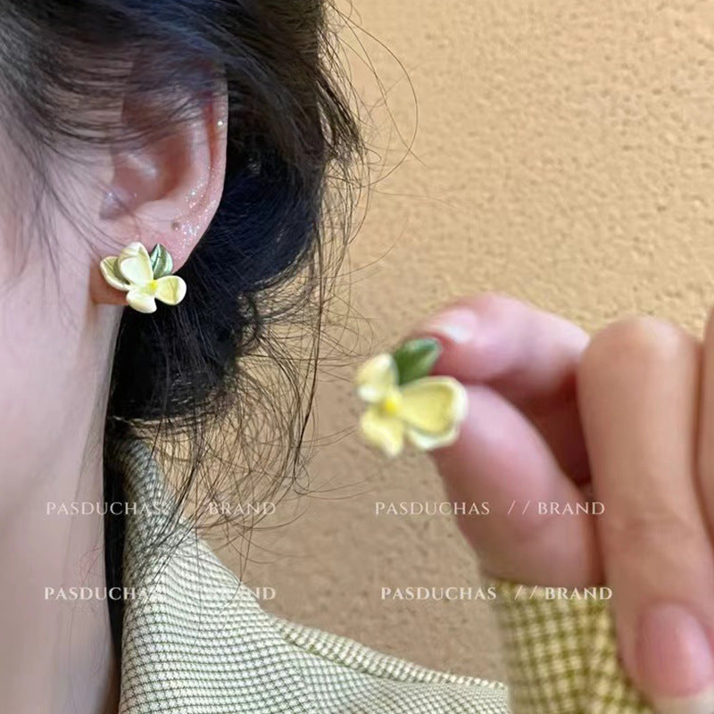 Wholesale S925 Silver Needle Flower Earrings Cute Earrings ACC-ES-Mengf001