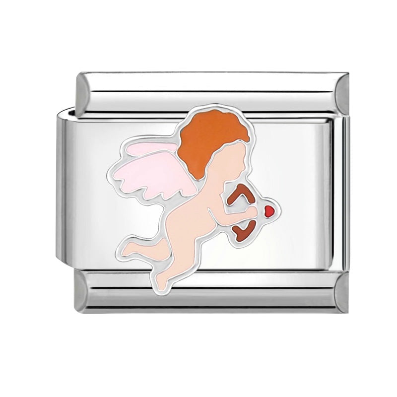 Wholesale Italian Charm Bracelet 9mm DIY Splicing Creative Pattern Titanium Steel Composable Bracelet