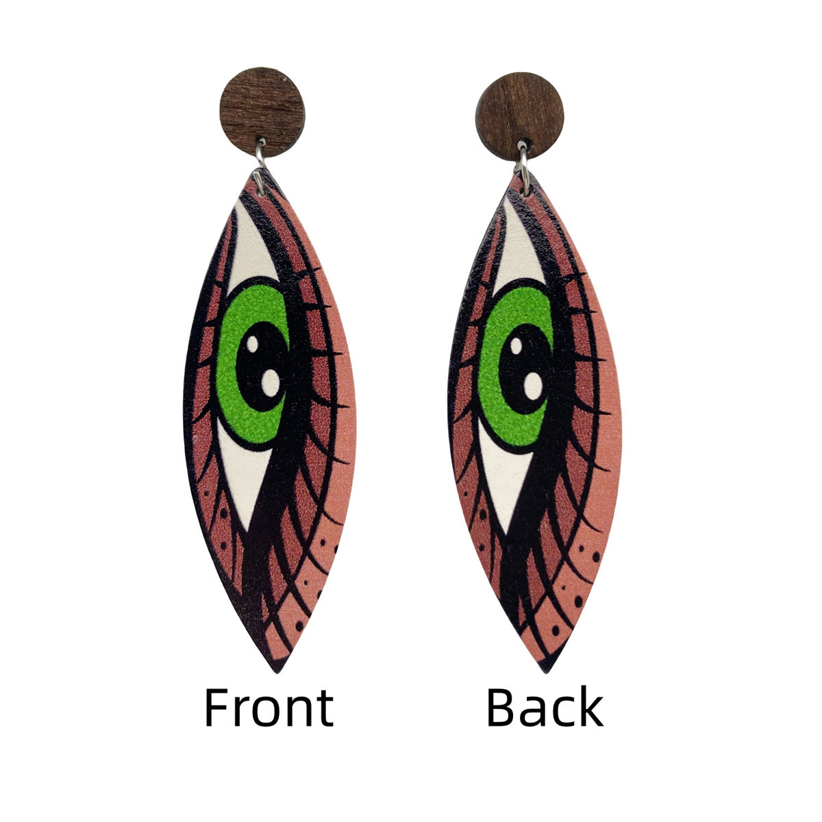 Wholesale Devil Eye Wooden Earrings ACC-ES-FX033