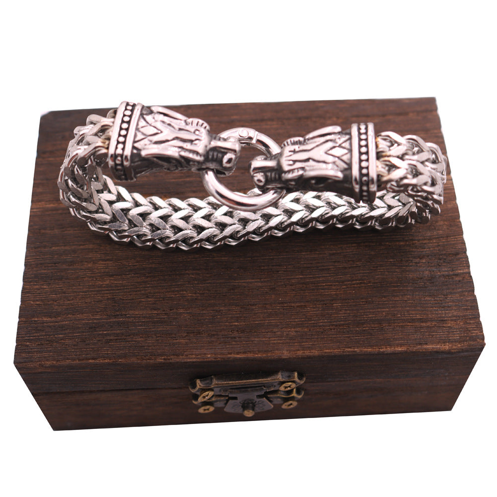 Wholesale Stainless Steel Wolf Head Bracelet ACC-BT-Hongg003