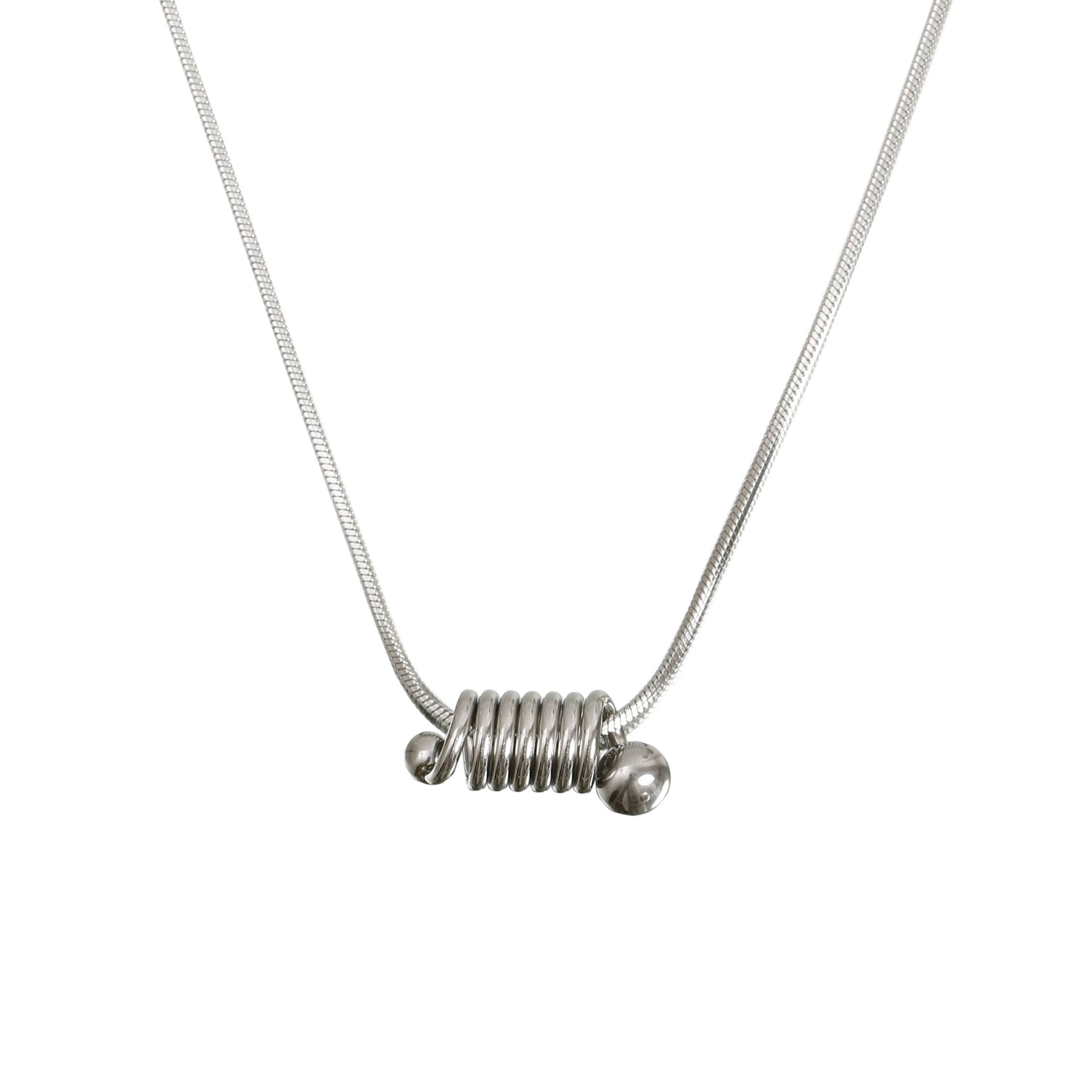 Wholesale Titanium Steel Spring Necklace Female Coil Spiral Pendant
